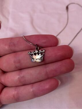 Silver 'Princess' Crown Pendant Necklace - Women Accessories